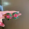 Pendientes de mariposa y flor de circón verde ultrabrillante transfronterizos, sensación de lujo ligero de alta gama, pendientes versátiles con un diseño único