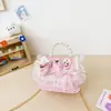 Bolsas Infantis 2026 Novas Bolsas Transversais Fofas para Meninas Bolsas Acessório Estilosas de Princesa Bolsas Pequenas Estilo Chanel com Corrente de Pérolas