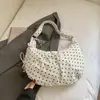 Bolsa de Bolinhas para Mulheres, Novo Modelo de Primavera 2026, Adequada para a Aula e o Trabalho, Bolsa de Ombro de Grande Capacidade, Bolsa Transversal, Bolsa de Dumpling Vermelha