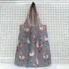 Bolsa de Ombro Casual Fashion para Viagem de Menina, Sacola de Compras de Supermercado Portátil de Nylon para Venda por Atacado