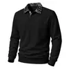 Sudadera POLO casual de moda para hombre, con forro polar pesado, estilo Costa Oeste, bloques de color, botones, cuello camisero, para otoño e invierno, de Amazon Europa y América