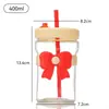 Taza de Vidrio Linda para Dama de Honor Taza Simple con Popote Resistente a Altas Temperaturas Taza de Café de Gran Capacidad con Logo Impreso