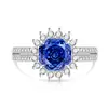 Región de EE. UU. Transmisión en Vivo TK Venta Caliente Gema de Color Diamante de Alto Carbono Corte Rosa Anillo de Girasol Tendencia de Moda para Mujer Anillo Versátil para Mujer
