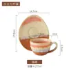 Xícara de Café Cerâmica Queimada em Forno Vintage para Casa e Escritório, Xícara para Café Latte, Estilo Ins Luxo Leve Retrô
