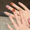 Yihe Original Colorido Arte de Uñas Estilo Japonés Colorido Pintado a Mano 3D Que Realza el Cutis Uñas Portables Hechas a Mano Puras