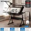 Mesa de Pintura Ajustable de Vidrio Libro de Pintura Dibujo Artístico Mesa de Escritorio para Diseñador de Arte Mesa de Banco de Trabajo