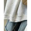Suéter de manga larga con media cremallera para mujer, color blanco y gris, tiro real de comercio exterior, top de solapa tipo polo fino y holgado para primavera y otoño