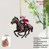 Decorações Acrílicas Planas Transfronteiriças de Carro e Cavalo Decoração de Feriado Enfeites Pendentes Árvore de Natal 2D Papai Noel Decorações Pendentes