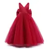 Vestido de Casamento Europeu e Americano Novo para Crianças 2025 Sem Mangas Cetim Renda Vestido de Aniversário para Meninas para Apresentação