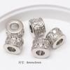 Grânulo de Cobre Banhado a Ouro 18K Balde de Contas Inlaid com Zircônia Roda Espaçadora Dupla Pulseira de Contas Acessórios para Joias DIY