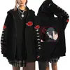 Suéter con Cremallera de Anime NARUTO para Hombre, Cárdigan Deportivo Casual de Forro Polar