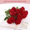 Flor de Rosa 51cm Flor Artificial de Gama Alta Día de San Valentín Plástico Flor Falsa Ramo Decoración del Hogar Sala de Estar Mesa de Comedor Arreglo Floral Decoración