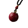 Colgante de Calabaza Bola Redonda Pequeña de Cinabrio Crudo Cristal de Alto Contenido Arena Dorada Púrpura Arena Roja Imperial Colgante de Collar Venta al por Mayor