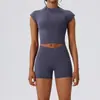 Conjunto de sujetador y shorts deportivos de secado rápido con sensación de segunda piel para mujer, para cross-border, yoga, running, entrenamiento, ropa de fitness, conjunto de sujetador, europeo y americano