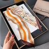 Nuevo patrón geométrico sarga bufanda de moda primavera y otoño estilo occidental diadema decorativa cinta de doble propósito biselada decoración