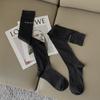 Calcetines hasta la rodilla de celebridad de internet con rayas blancas y letras en el muslo para mujer, calcetines altos hasta la rodilla de primavera y otoño, calcetines JK