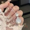 Material Cavalo Calcedônia Gelo Alto Pingente Buda Prata S925 Incrustada com Calcedônia Gelo Branco Pingente Buda Folhas de Feijão Verde Ágata