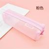 Estuche transparente simple para lápices Estuche para lápices para estudiantes de primaria para hombres y mujeres fresco gran capacidad estudiante de secundaria bolsa para exámenes malla simple