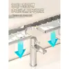 Lavabo de acero inoxidable 304, grifo de pie, estante de almacenamiento, tocador de baño, frente de espejo, instalación sin taladro
