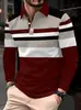 Camisa polo masculina de manga longa com gola simples, design digital 3D, adequada para todos os homens adultos e meninos adolescentes