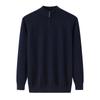 Suéter Base 100% Cachemir Puro para Hombre, Juvenil y Moderno, Suéter con Cremallera y Cuello Semi Alto, Estilo Coreano Color Sólido Casual Suéter de Lana Pura