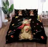 Ropa de cama Amazon transfronteriza de tres piezas impresión digital 3D animal gato perro sábana funda de edredón venta al por mayor de fábrica