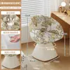 Taburete de tocador estilo medieval, Silla giratoria retro para manicura, Silla de maquillaje de lujo ligero con respaldo para habitación de niña, Gama alta