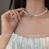 Colar Super Fada Zircônia Costura Pérola Design Coreano Senso de Design Nicho Simples Corrente Longa com Franja Corrente para Clavícula Moda