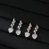 2025 Nuevo Modelo Pendientes de Plata S925 Estilo Coreano Diseño de Moda con Circonita para Mujer, Exquisitos Pendientes de Corazón Estilo Commuter