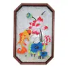 Material DIY Pintura Esmaltada Filigrana Hecha a Mano Bandeja de Té de Cristal de Nogal y Loto Posavasos Tradicional Antiguo de Carpas