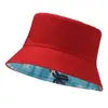 Sombrero de Pescador de Doble Cara para Hombre, Algodón, Ala Ancha, Viajes de Verano, Playa, Sombrero para el Sol junto al Mar, Sombrero Cubo Versátil Casual para Mujer
