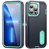 Funda de Armadura de Silicona Engrosada a Prueba de Tres Elementos 16 para Apple 13ProMAX Cobertura Total Anticaídas Mate Antideslizante