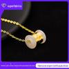 Pingente Passpartout de Jade com Incrustações de Ouro, Conta de Transferência, Acessórios de Cintura Pequena, Colar Cobre Banhado a Ouro, Contas DIY, Presente, Atacado