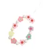 Moderna Cadena de Madera para Teléfono Móvil con Flores, Accesorios de Joyería DIY, Cuentas de Madera, Flor Pequeña, Colgante para Funda de Teléfono Móvil
