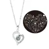 Venta Directa de Fábrica Personalizado Galvanizado Ecológico Aleación Fundida a Presión Incrustado de Diamantes Creativo Collar de Proyección de Amor Joyería