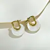 Pendientes de Concha en Forma de U de Lujo Ligero para Mujer, Moda de Gama Alta, Pendientes Simples y Elegantes, Púa de Plata 925, Nuevo Estilo Trendy Ins