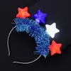 Diadema del Día de la Independencia de América Collar Festivo del Día Nacional Collar Intermitente El Más Vendido en Amazon Tamaño Estrella de Cinco Puntas