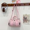 Bolsa de Ombro Estilo Coreano Masculina e Feminina Colorida Contrastante da Moda Casual Simples Bolsa Cilindro Portátil para Bebê Nova Bolsa Almofada Infantil