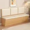 Sofá Booth de Madera Maciza para Comedor en Casa Contra la Pared para Uso Comercial en Tiendas de Té de Leche, Restaurantes, Bares, con Almacenamiento, Booth Modelo Nuevo