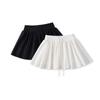 A947-25 Falda Deportiva Adelgazante de Cintura Alta con Cordón de Estilo Coreano para Mujer, Falda Casual Holgada de Moda para Combinar con Todo