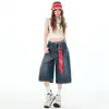 Pantalones capri de mezclilla para mujer, modernos, de pierna recta, corte holgado, adelgazantes, de cintura alta, modelo azul oscuro nuevo 2026, admite envío directo