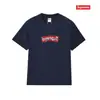 Camiseta de alta calidad, de moda, con estampado de letras Supreme, cuello redondo BOX, manga corta, unisex, corte holgado, camiseta casual