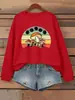 Sudadera con Estampado de Hada de Champiñones para Mujer, Sudadera Básica de Cuello Redondo, Suéter Holgado y Cálido, Ropa Casual de Otoño