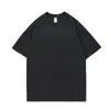 Camiseta de Manga Corta Gruesa Estilo Japonés de Algodón Puro 260g para Hombres y Mujeres, Corte Holgado, Color Sólido de Verano, Manga Media, Camiseta Básica Casual Simple
