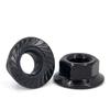 Porca Flangeada Hexagonal de Aço Inoxidável 304 Zinco Preto Din6923 Superfície de Flange Dentada Porca Antiderrapante M2.5~M16