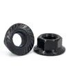Tuerca Hexagonal con Brida de Acero Inoxidable 304 Zinc Negro Superficie de Brida Negra Dentada Antideslizante Tuerca M2.5~M16