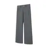 Calça Social Lisa de Cor Sólida com Textura Floral de Alta Qualidade, Corte Reto Regular, para Primavera e Verão, Solta, Casual, Anti-Pilling, Perna Larga, Tendência