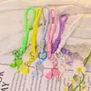 Cordón para teléfono de bádminton color macarrón, colgante de resina, correa de muñeca tejida, llavero, accesorio de cordón anti-caída para bolsa