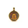 Pingente de Caixa Gawa Thangka dos Cinco Budas da Riqueza em Aço Inoxidável Mini Thangka Estilo Xizang 1,5cm