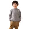 Niños y Niñas Otoño e Invierno Nuevo Cuello Alto Cálido 100% Lana Camiseta Base Cuello Mock Suéter de Lana Retorcida Engrosado